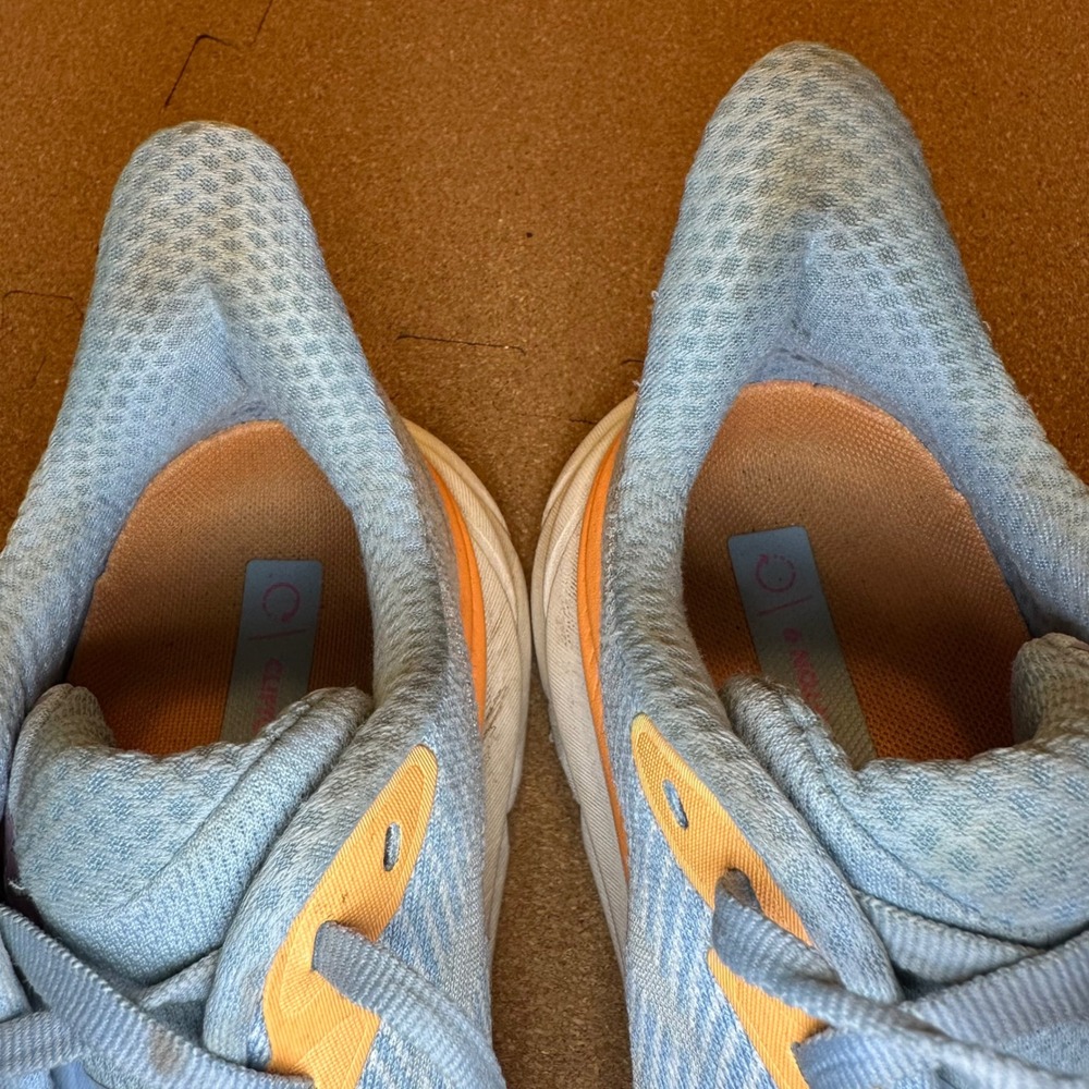Hoka Clifton 9 Running Shoes Womens 9B Blue Orange 1127896 Road Sneakers Cushion - Picture 7 of 11